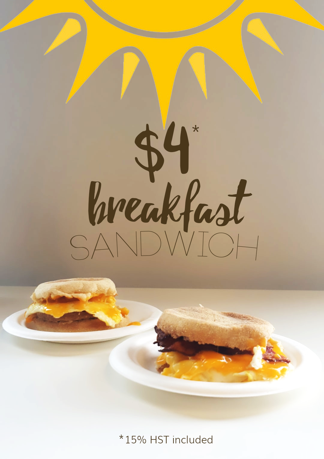 $4 Breakfast Sandwich at New Leaf Cafe (Burnside)
